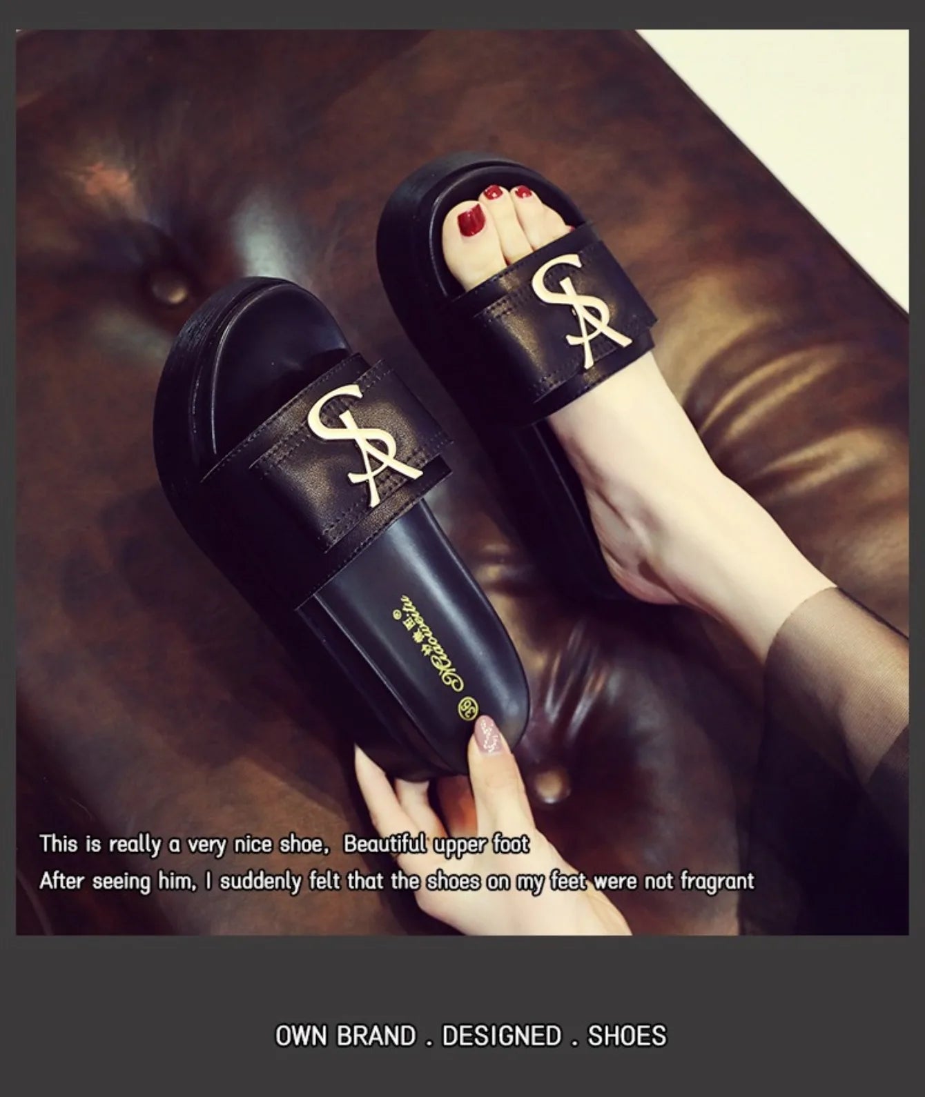 Slippers Luxury Shoes Women Platform Design Slides Fashion Letters Ladies Shoes Casual Slipper Outside Non-slip Slippers Sandals