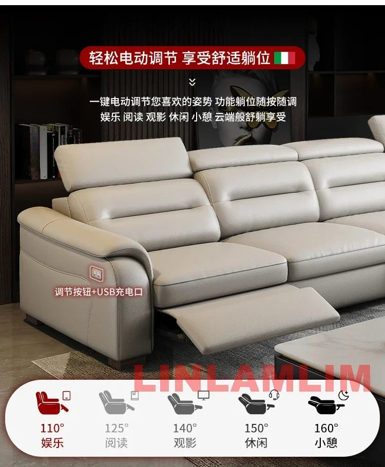 Linlamlim Multifunctional Convertible Sofa Bed With Eletric Recliner, Folding Sofa Cama With Power Reclining Seats & Storage Box