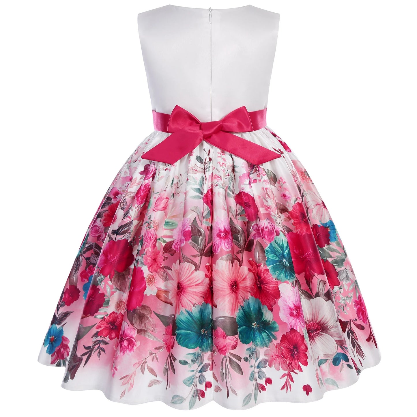 Children's dresses 2025 new foreign trade printing forging cloth girls modeling clothes runway little host dress princess dresse
