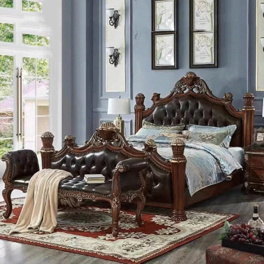 Luxury Nordic Bed Multifonction King Size Aesthetic Sleeping French Bed Lounge Wooden Modern Cama Matrimonial Bedroom Furniture