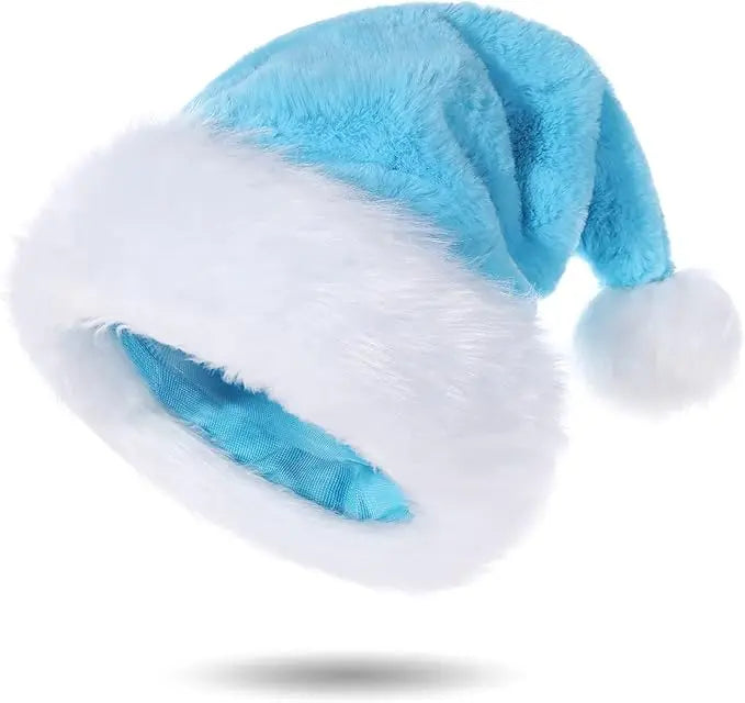 Chrismas Hat Adults Santa Hat for Men and Women Pink Green Blue Red Purple Black White