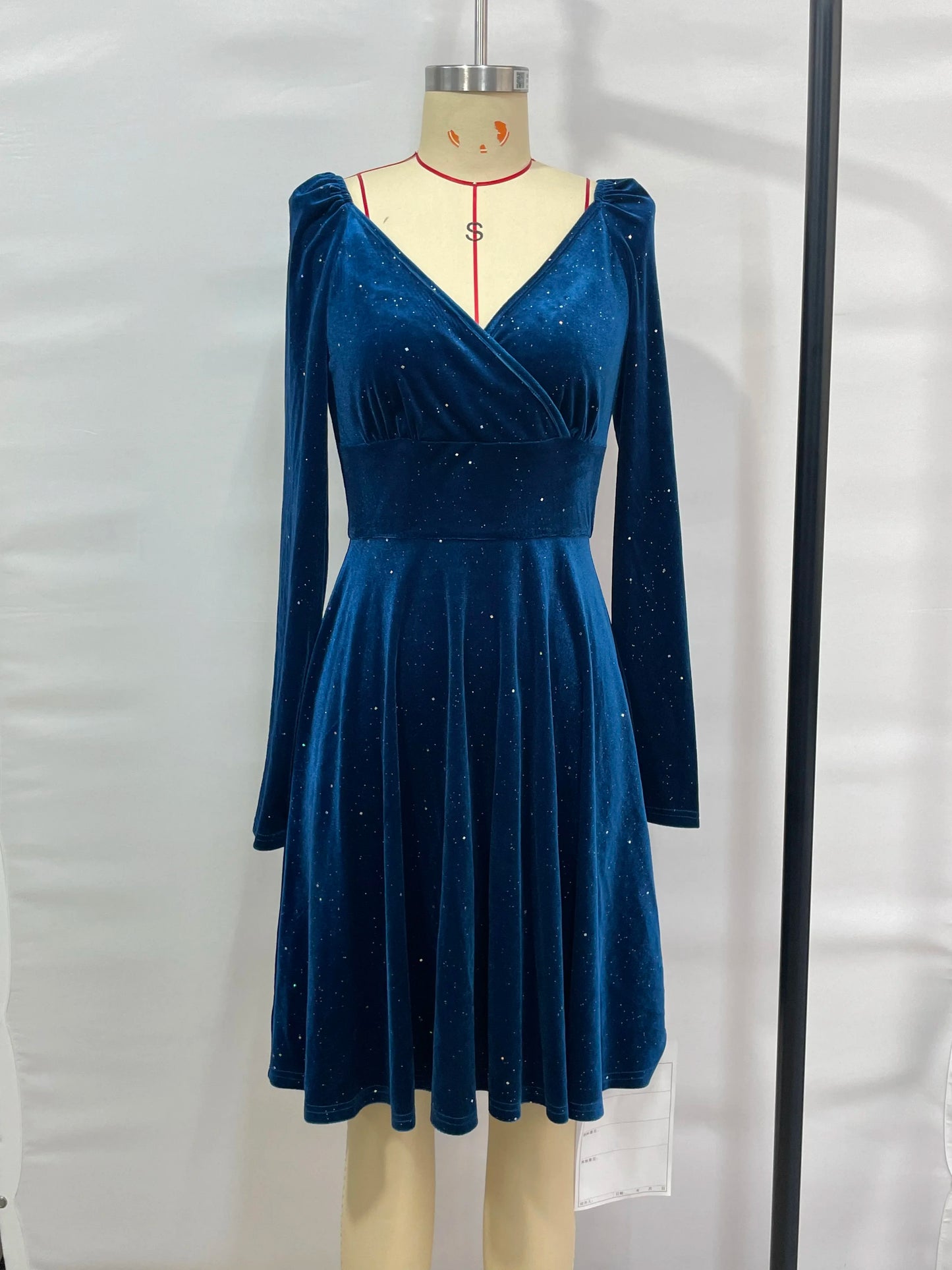 Dresses for Women 2025 Autumn Black Long Sleeve Women Dress Elegant V-Neck Slim A-LINE Dress Women Vestidos De Verano Mujer Q40