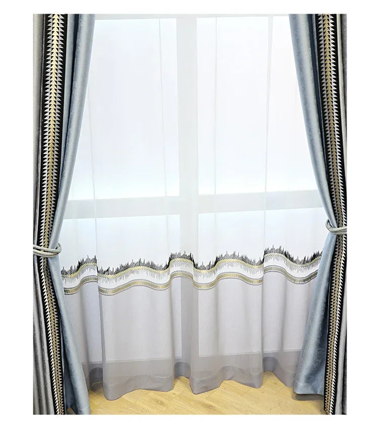 Modern Curtains for Living Room and Bedroom Simple High-end Thickened High-precision Windows Customized Home Decoration