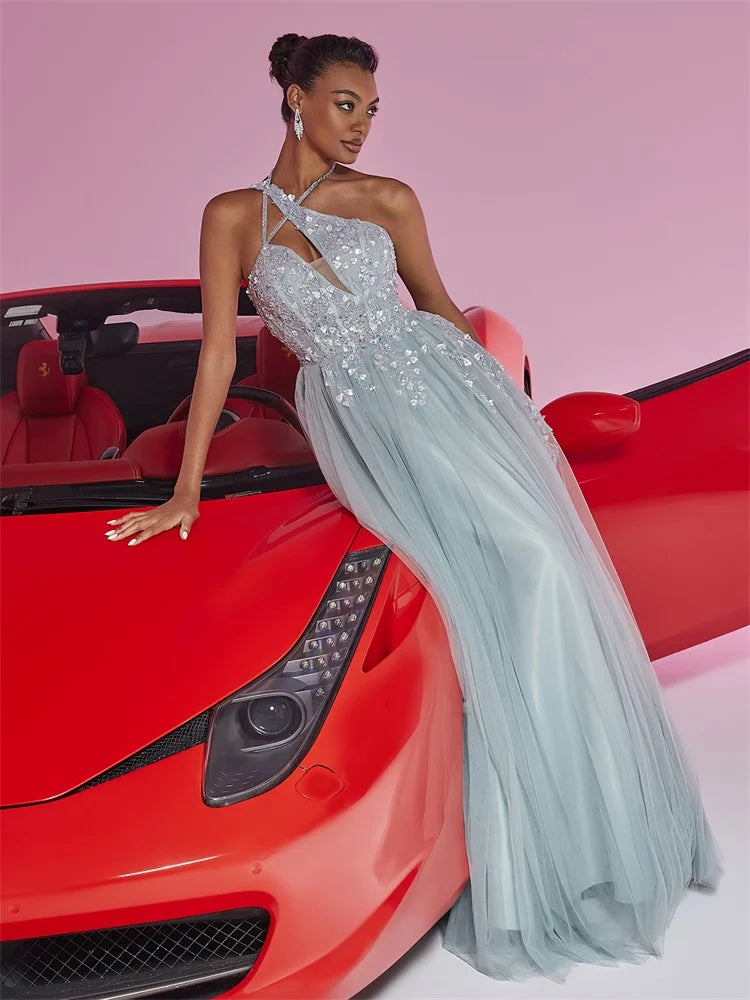 Elegant Chiffon Evening Dresses Women Luxury Mermaid Formal Bridesmaid Wedding Party Maxi Prom Cocktail Dress