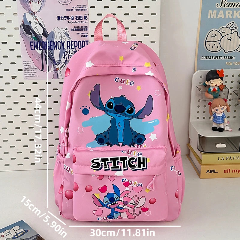 Back-to-school season and school, durable nylon schoolbags, large-capacity day bags, Stitch cartoon backpacks