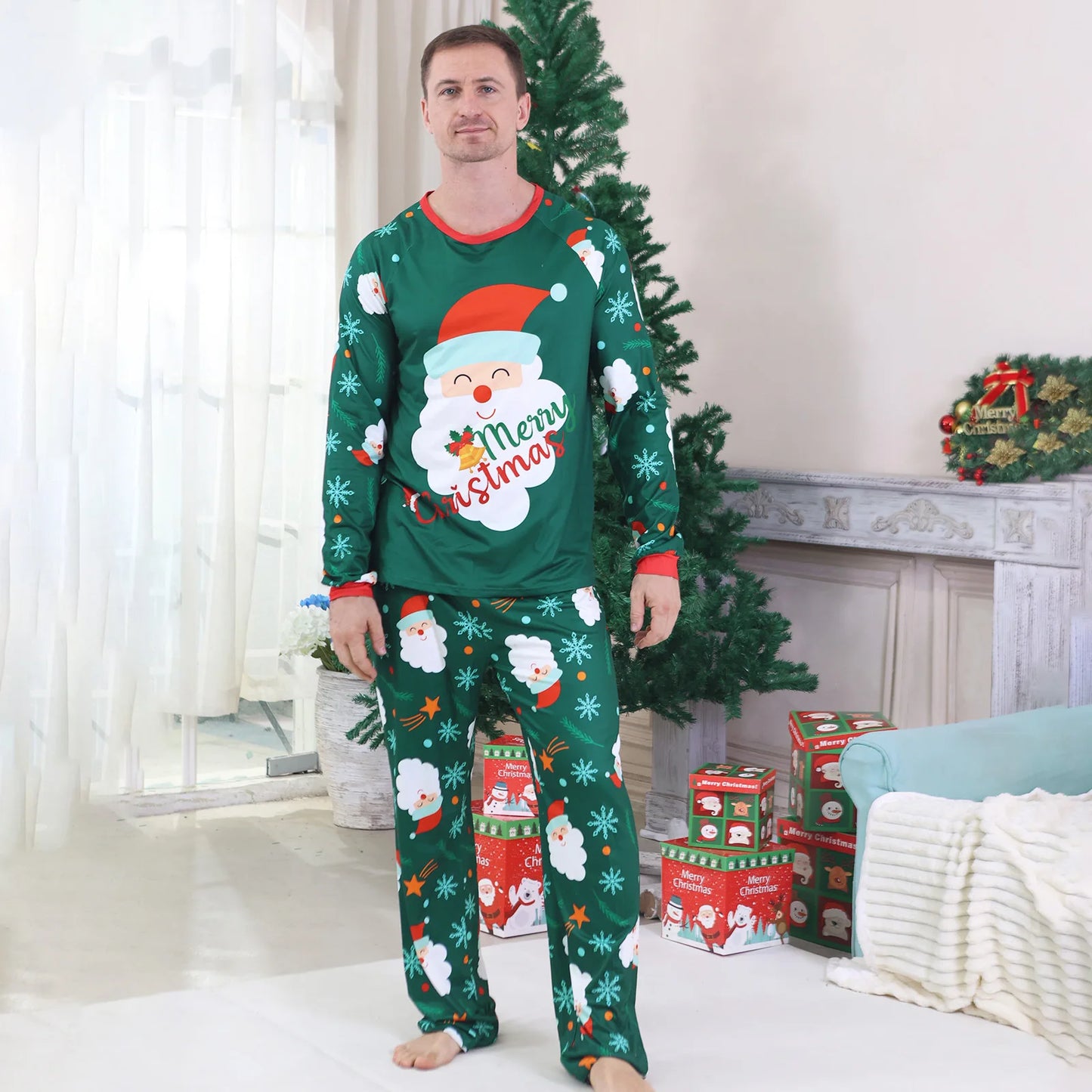New Year's Clothes 2025 Family Look Pjs Cute Cartoon Parent-child Matching Pajamas Set Baby Dog Romper Pjs Full Sleeve Sleepwear