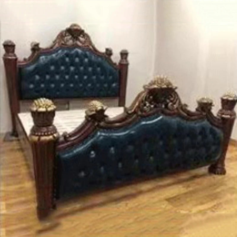 Luxury Nordic Bed Multifonction King Size Aesthetic Sleeping French Bed Lounge Wooden Modern Cama Matrimonial Bedroom Furniture