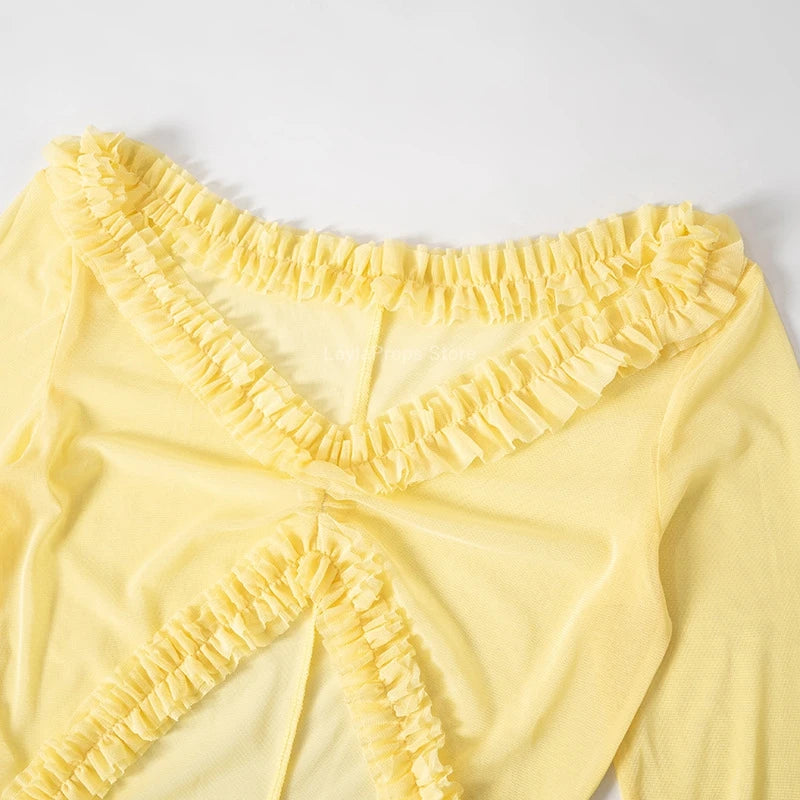 Maternity Dresses Elegant Maternity Party Dress with Hollow Out Design Ruffled Hem Perfect for Maternity Photo shoots