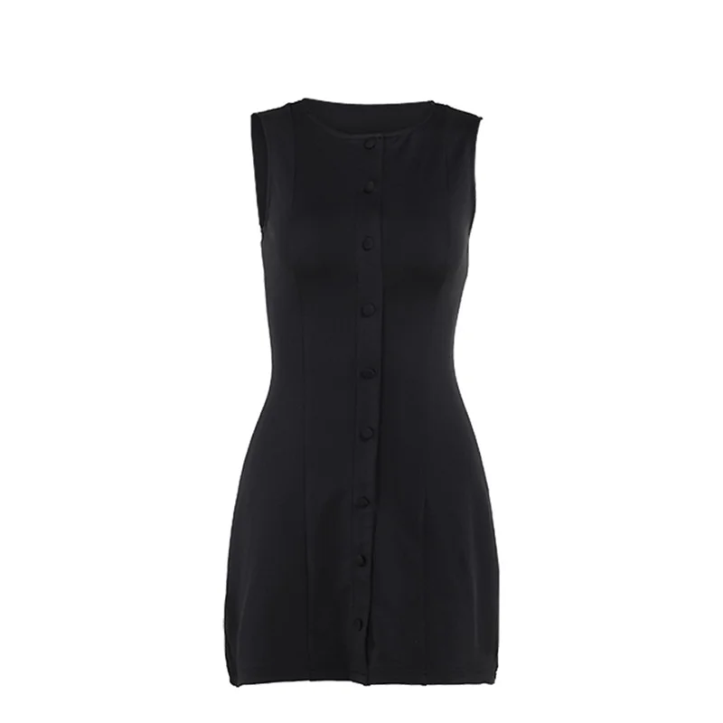 ASDS-Work Dresses For Women Summer Business Short Dress Sleeveless Button Down Formal Elegant Office Outfits