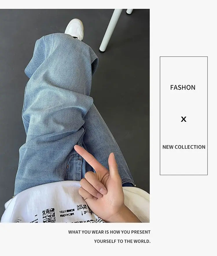 Mens Jeans Large Denim Jeans for Teens Trousers for Men Jean Baggy Pants Men's Fashion Man Male Trendyol Streetwear Korean Men´s
