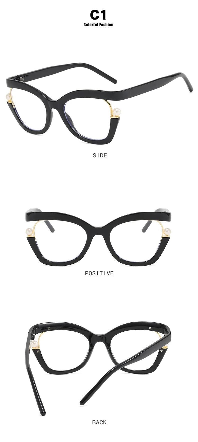 Vintage Brand Designer Pearl Cat Eye Optical Glasses Men Women Trendy Luxury Computer Anti-Blue Light Protection Spectacle Очки