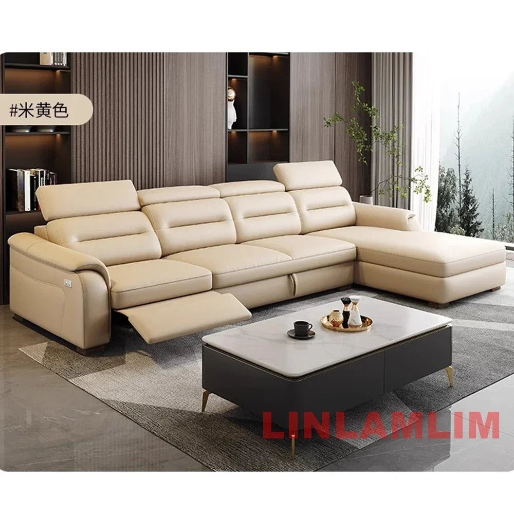 Linlamlim Multifunctional Convertible Sofa Bed With Eletric Recliner, Folding Sofa Cama With Power Reclining Seats & Storage Box