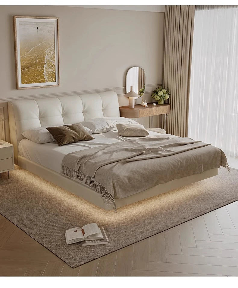 Genuine Leather Soft Bed Modern Design Bed Bett, Cama Fashion King/Queen Size Bedroom Furniture