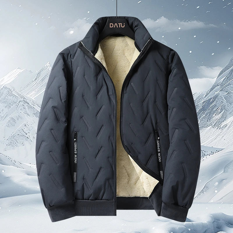 Men's hooded warm short jacket winter zipper pocket jacket outdoor sports and leisure work clothes windproof cotton jacket
