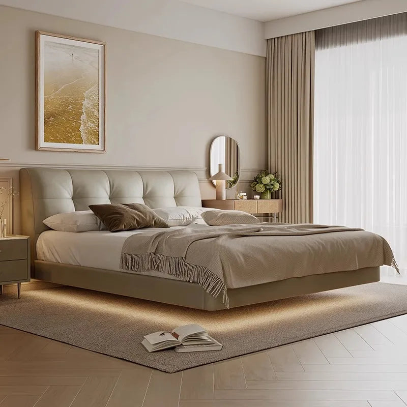 Genuine Leather Soft Bed Modern Design Bed Bett, Cama Fashion King/Queen Size Bedroom Furniture