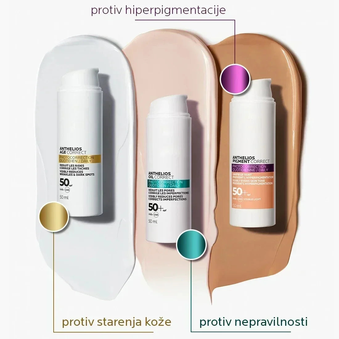 Original Sunscreen Cream 50ml Sunscreen Anthelios Pigment Correct / Anthelios Oil Correct / Anthelios Age Correct SPF50