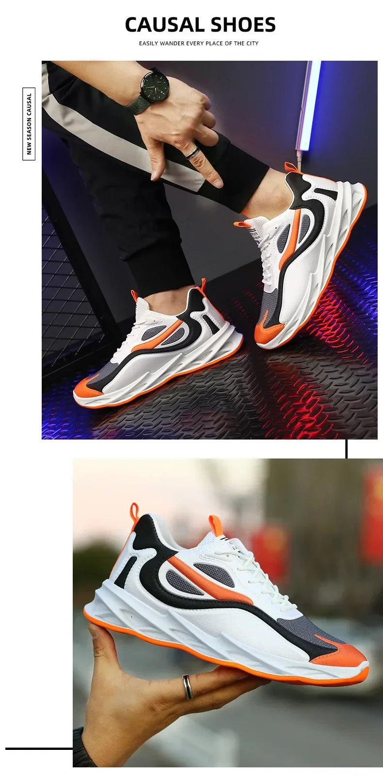 New Trendy Men's Sports Shoes Cushion Running Sneakers Outdoor Leisure Walking Jogging Trainers Soft Sole Breathable Footwear