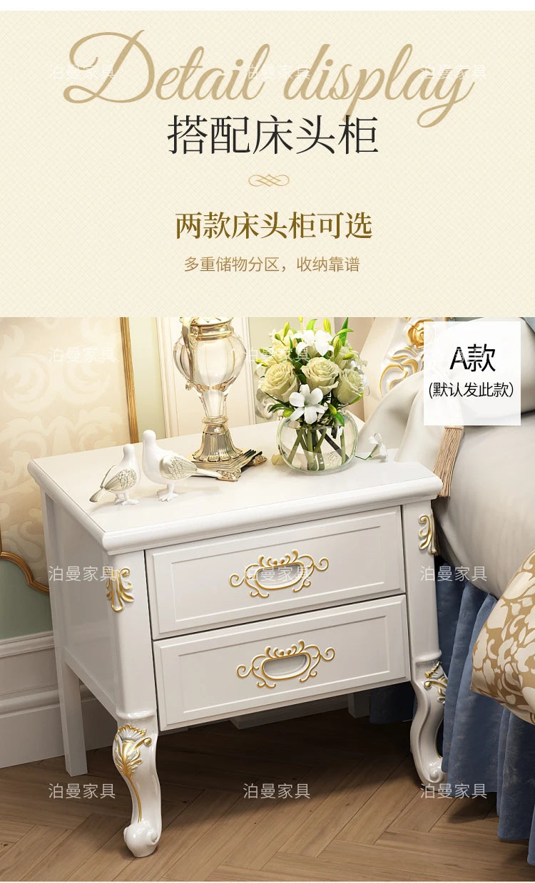 Luxury Couple Bed European Aesthetic Leather Queen Size Princess Bed Storage Space Cama De Casal Luxuosa Modern Furniture