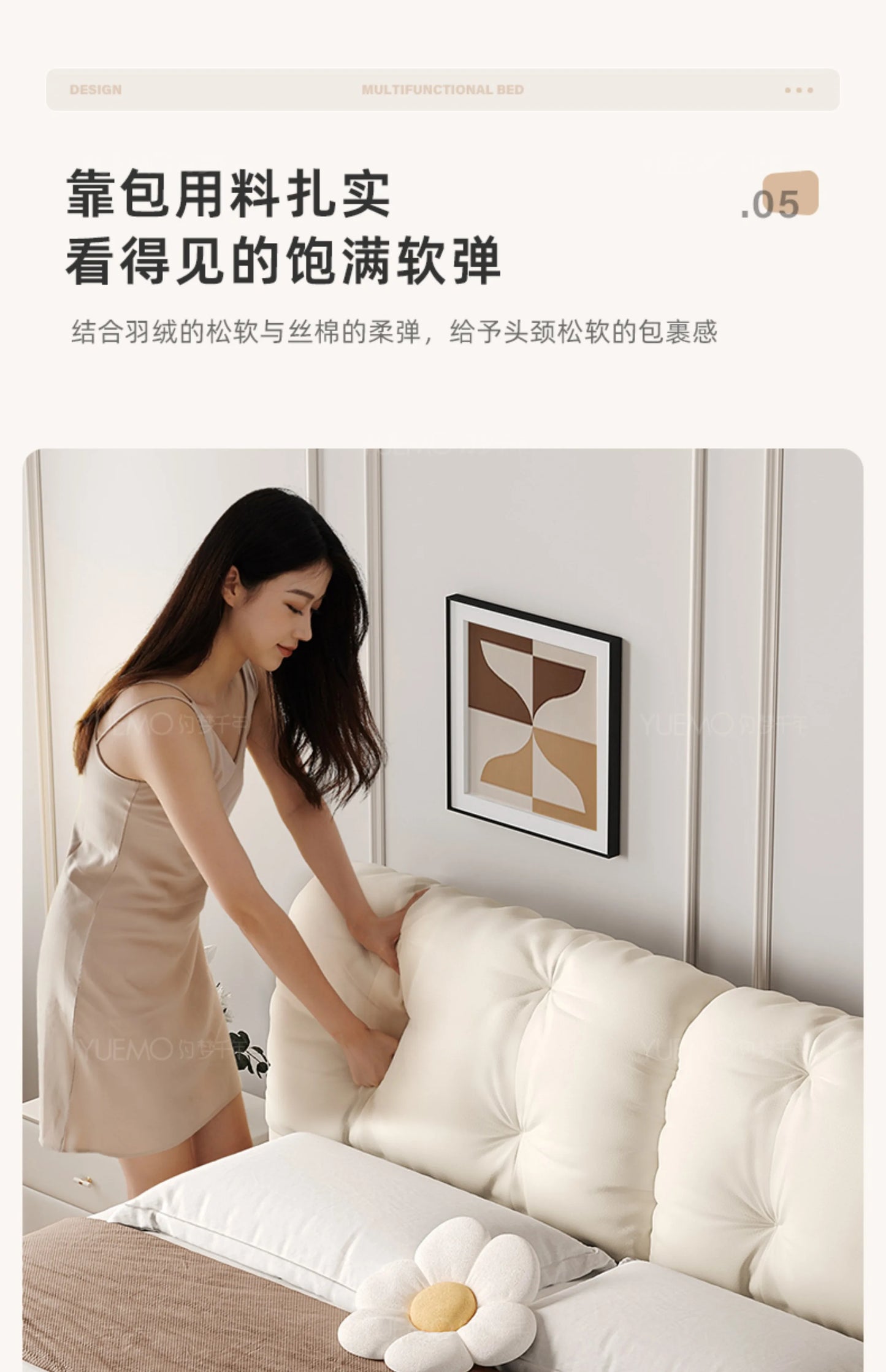 Pretty Elegant Double Bed Frame Mattress White Comferter Bed Queen Size Cama Matrimonial Bedroom Furniture