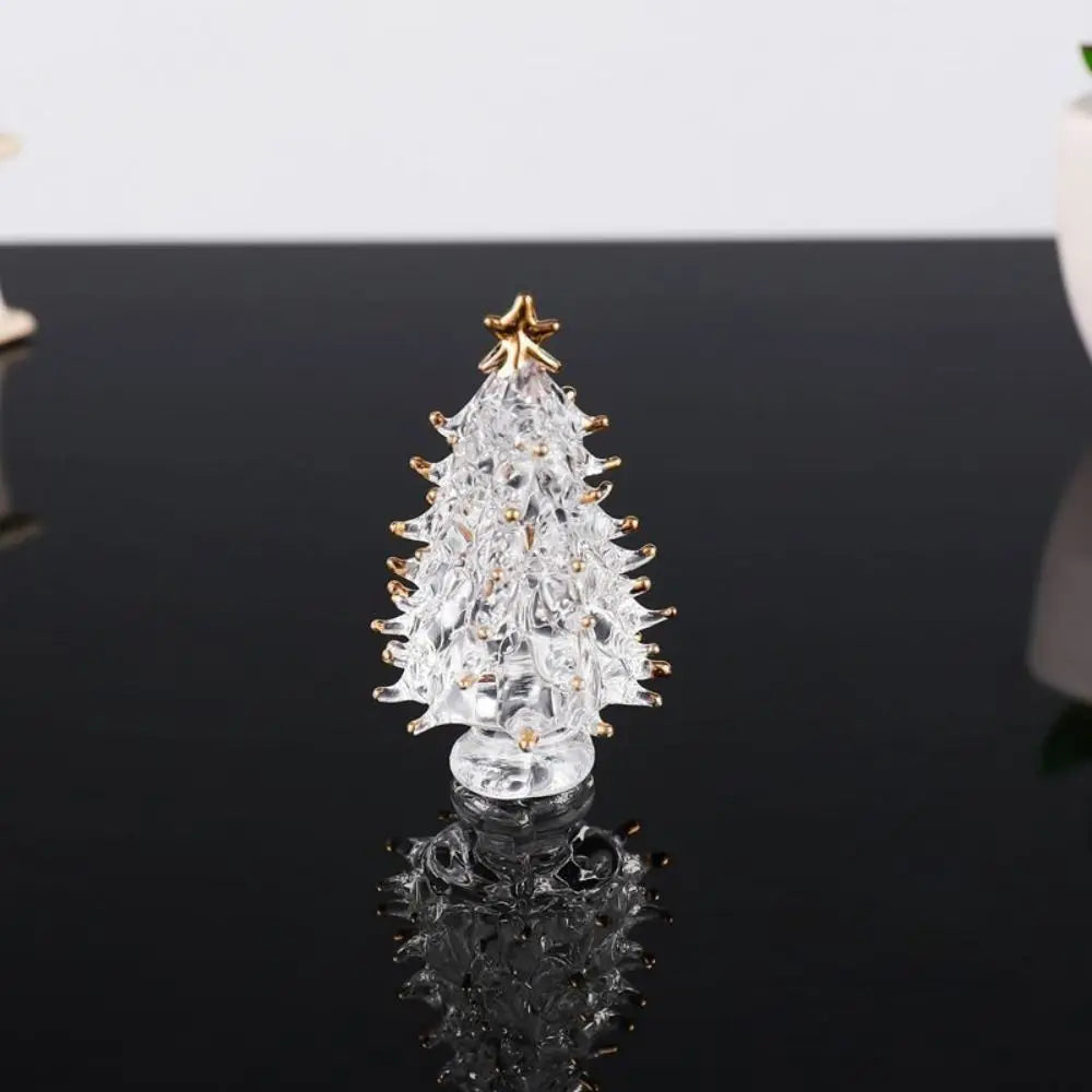 Beautiful 3D Crystal Tree Figurine Cute Handmade Christmas Tree Miniature Exquisite Tree Statue Garden