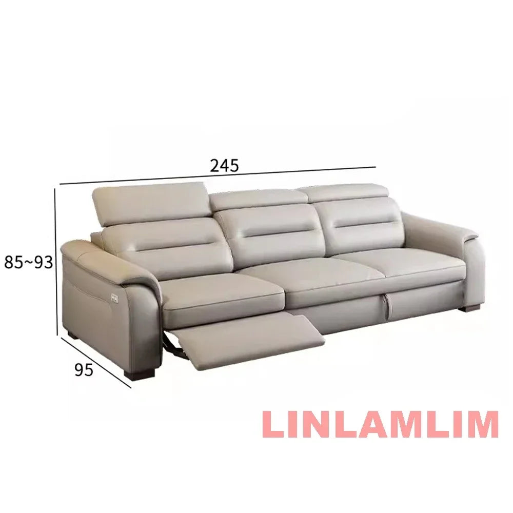 Linlamlim Multifunctional Convertible Sofa Bed With Eletric Recliner, Folding Sofa Cama With Power Reclining Seats & Storage Box