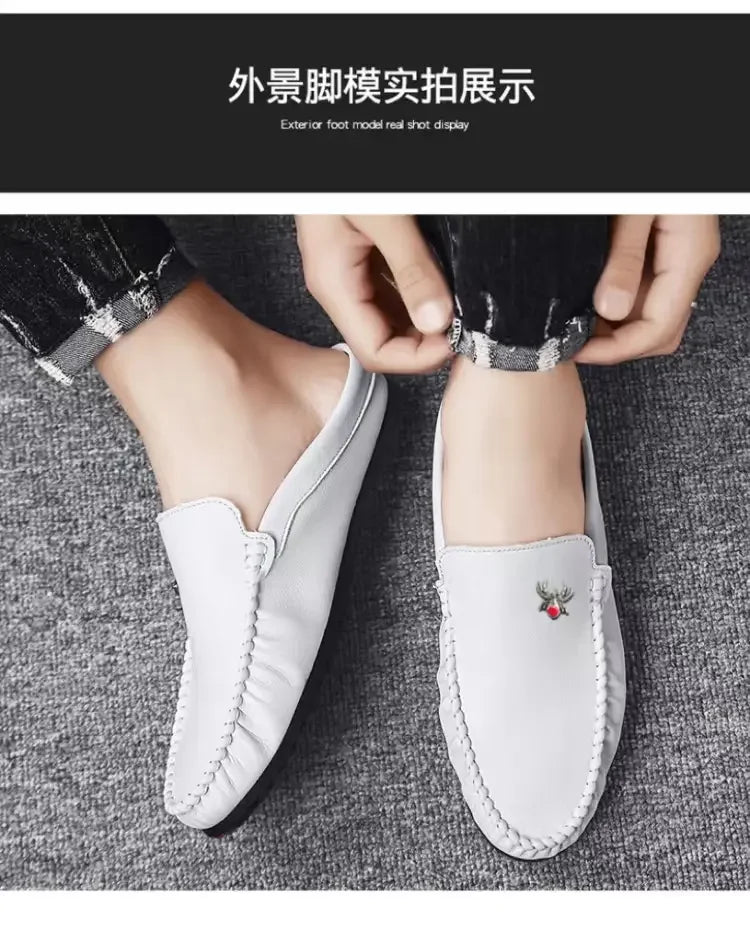 Shoes for Men Retro Elegant Gentleman Style Casual Party Comfortable Street Walking Summer Shoes Flat Bottomed Lightweight