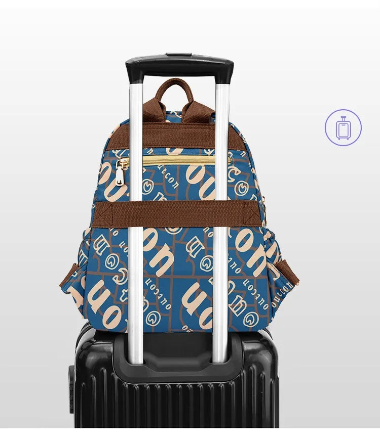 School Bag Women's Oxford Cloth Printed Casual Backpack Fashionable Large Capacity Lightweight Travel Versatile Backpack Backpac