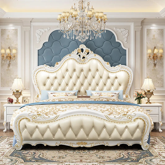 European Luxury Bed Bedroom Comfortable Ergonomic Double Sleeping Safe Bed Sun Princess Cama Solteiro Lounge Suite Furniture