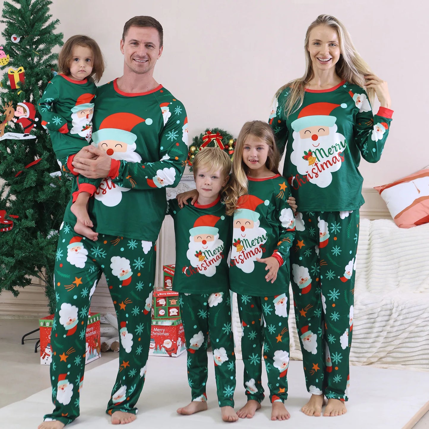 New Year's Clothes 2025 Family Look Pjs Cute Cartoon Parent-child Matching Pajamas Set Baby Dog Romper Pjs Full Sleeve Sleepwear
