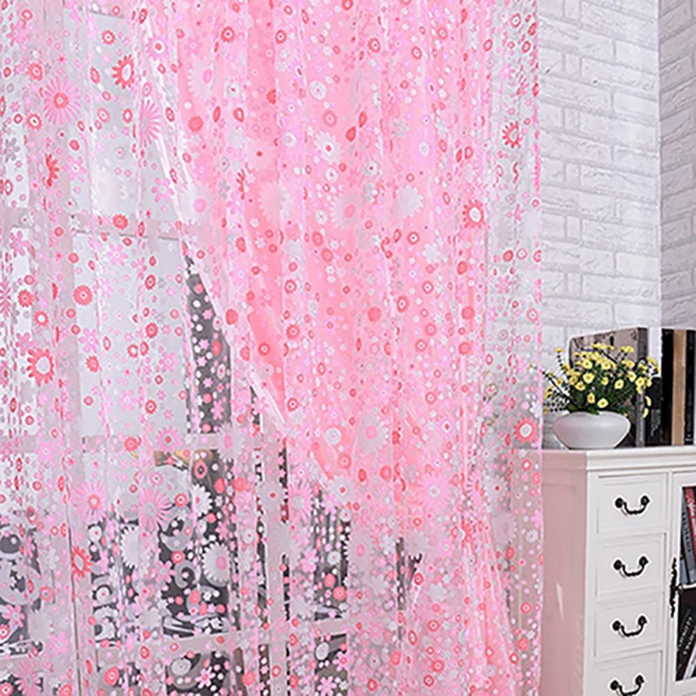 200X100cm Floral Pattern Window Curtain Summer Transparent Room Decor Window Screening Door Curtains Drape Panel Sheer Tulle