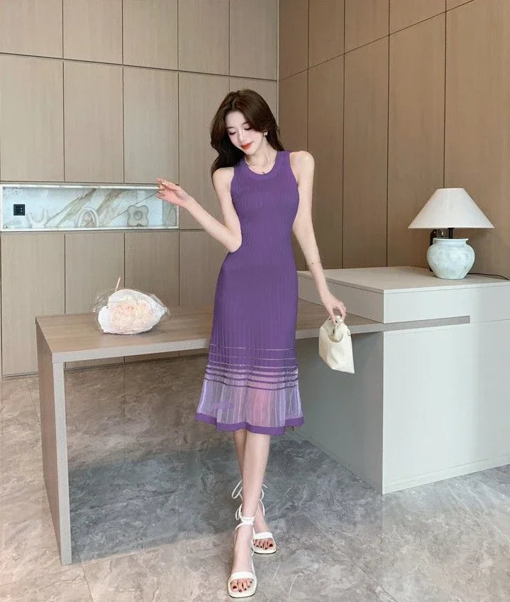 Dresses for Women Black SMidi Woman Dress Party Evening Night Club Prom Casual Youth G Fashion Summer 2024 Retro Sensual Sexy X