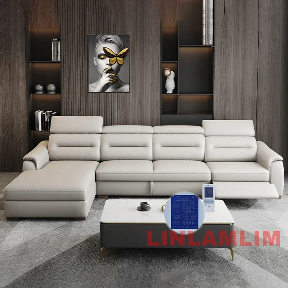 Linlamlim Multifunctional Convertible Sofa Bed With Eletric Recliner, Folding Sofa Cama With Power Reclining Seats & Storage Box