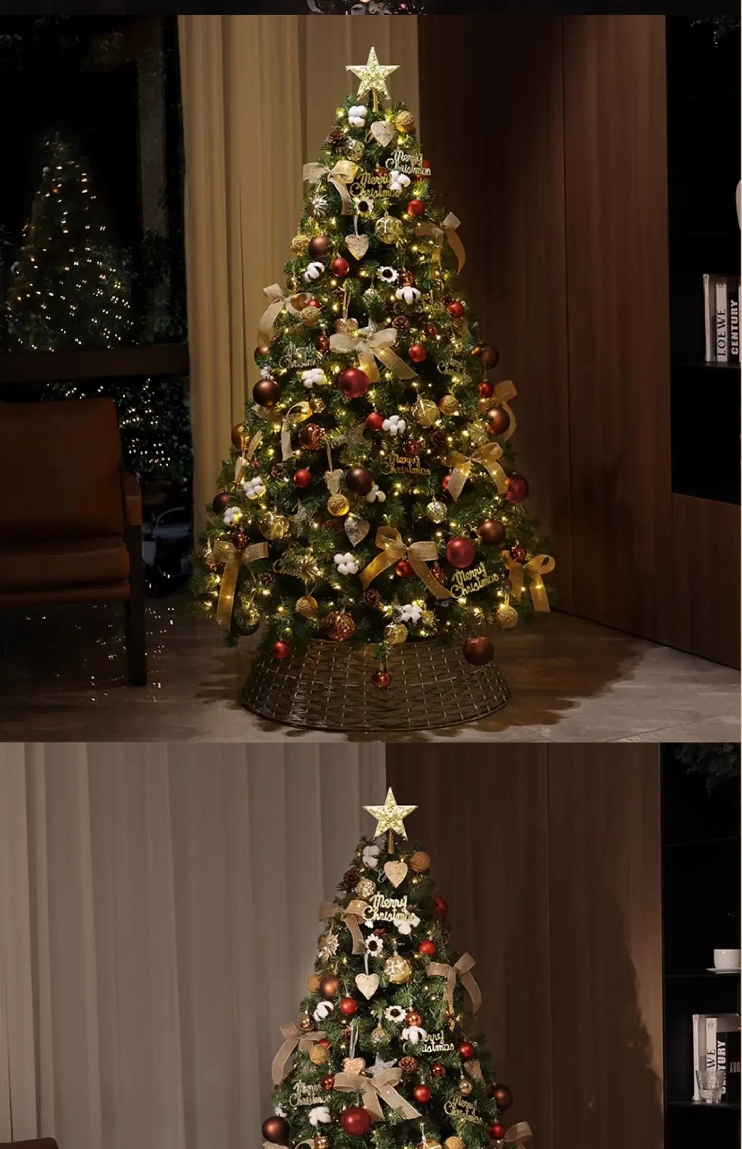 Christmas tree household large high-end Christmas decoration 2026 new living room DIY ornament scene layout