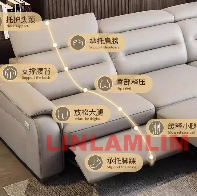 Linlamlim Multifunctional Convertible Sofa Bed With Eletric Recliner, Folding Sofa Cama With Power Reclining Seats & Storage Box
