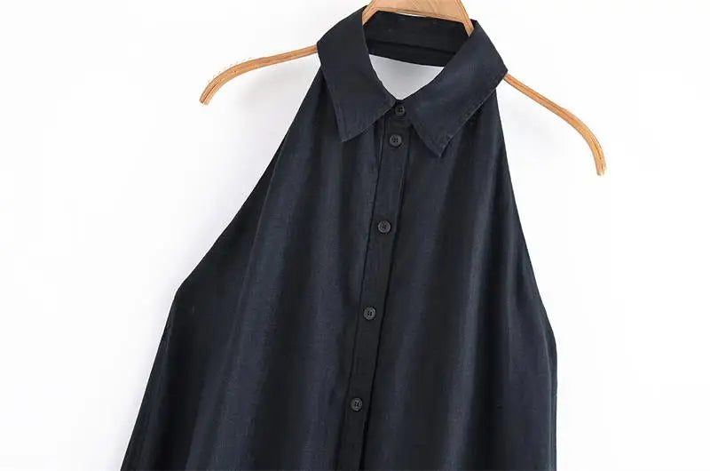 Dresses Summer Women's 2025 New Neck-Hanging Elegant Long Holiday Dress Women Street Chic Youth Loose Fashion Dress