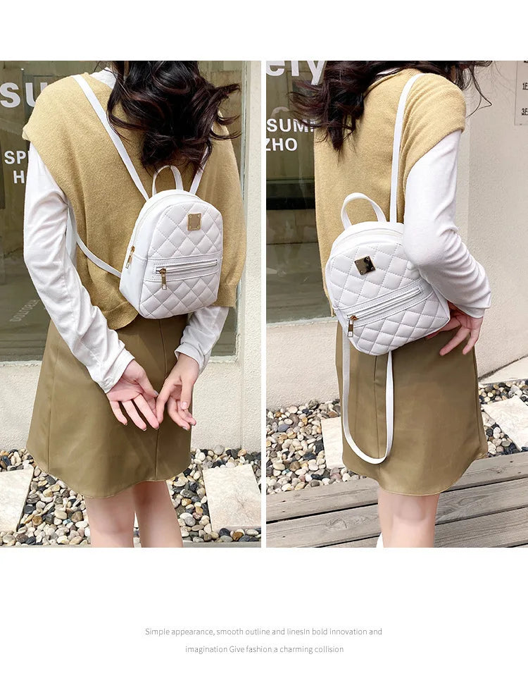 2024 new k-style quilted embroidered small school bag girls small backpack behalf of western style ladies backpack