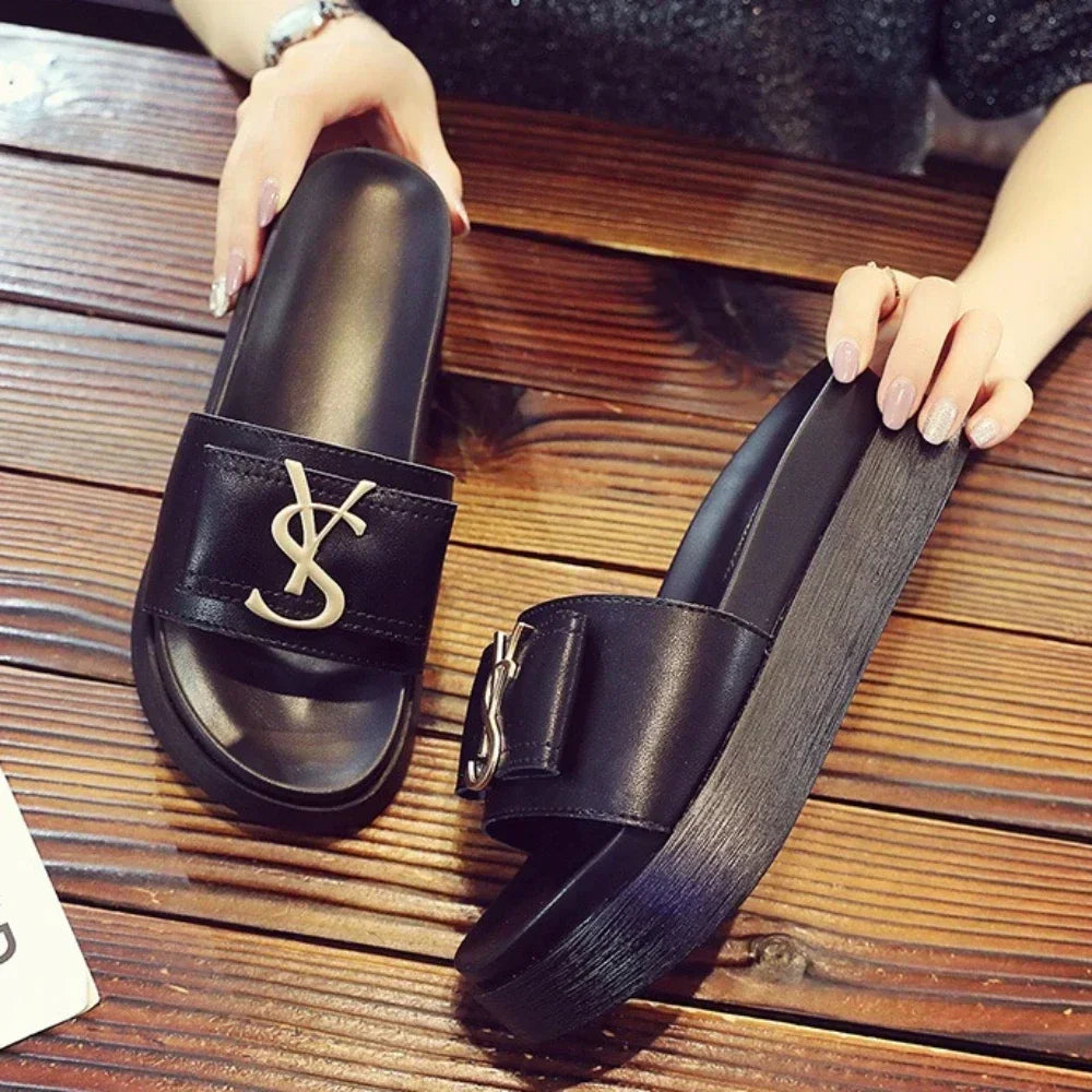 Slippers Luxury Shoes Women Platform Design Slides Fashion Letters Ladies Shoes Casual Slipper Outside Non-slip Slippers Sandals