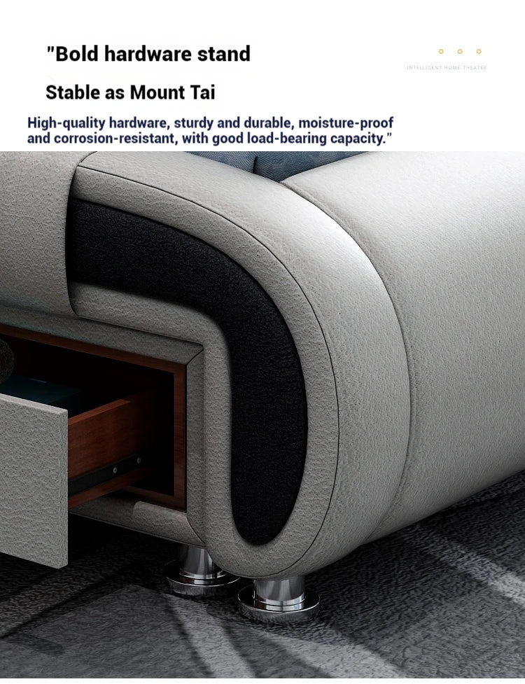 Queen Luxury Modern Double Bed Storage Multifonction Bedroom King Double Bed White Frame Smart Cama Box Casal Room Furniture