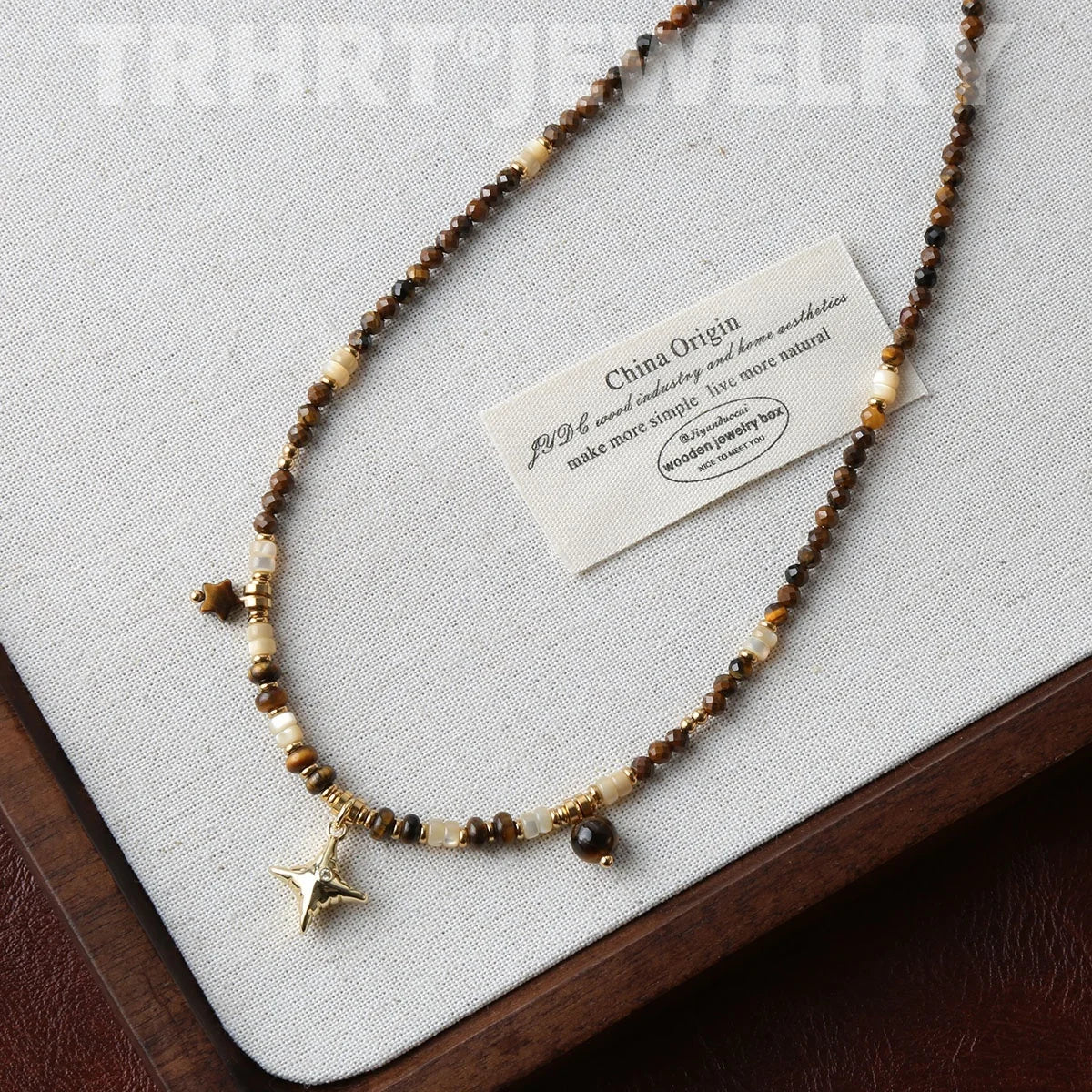 Fashion Jewelry Stone Beads Necklace For Women 2025 Trend New Senior Accessories Star Pendant Party Wedding Gift