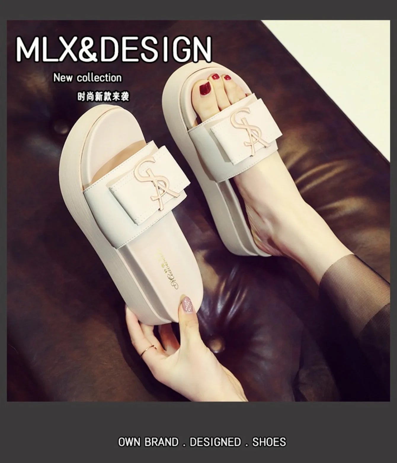 Slippers Luxury Shoes Women Platform Design Slides Fashion Letters Ladies Shoes Casual Slipper Outside Non-slip Slippers Sandals