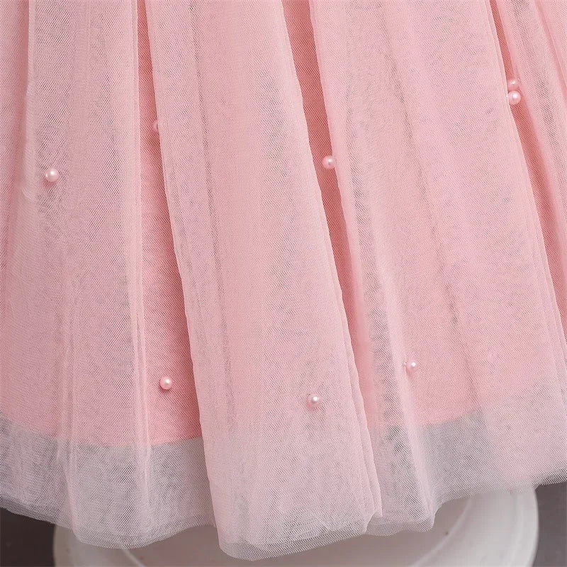 Toddler Girl Flower Birthday Tulle Dress Backless Bow Wedding Dress Kids Christmas Party Princess Dress Baby Girl Clothes