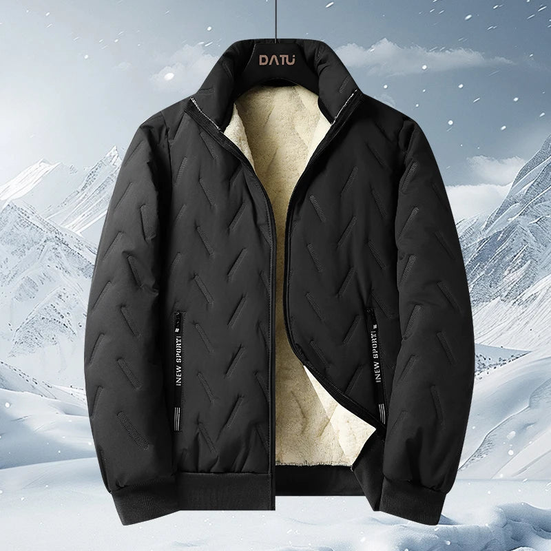 Men's hooded warm short jacket winter zipper pocket jacket outdoor sports and leisure work clothes windproof cotton jacket