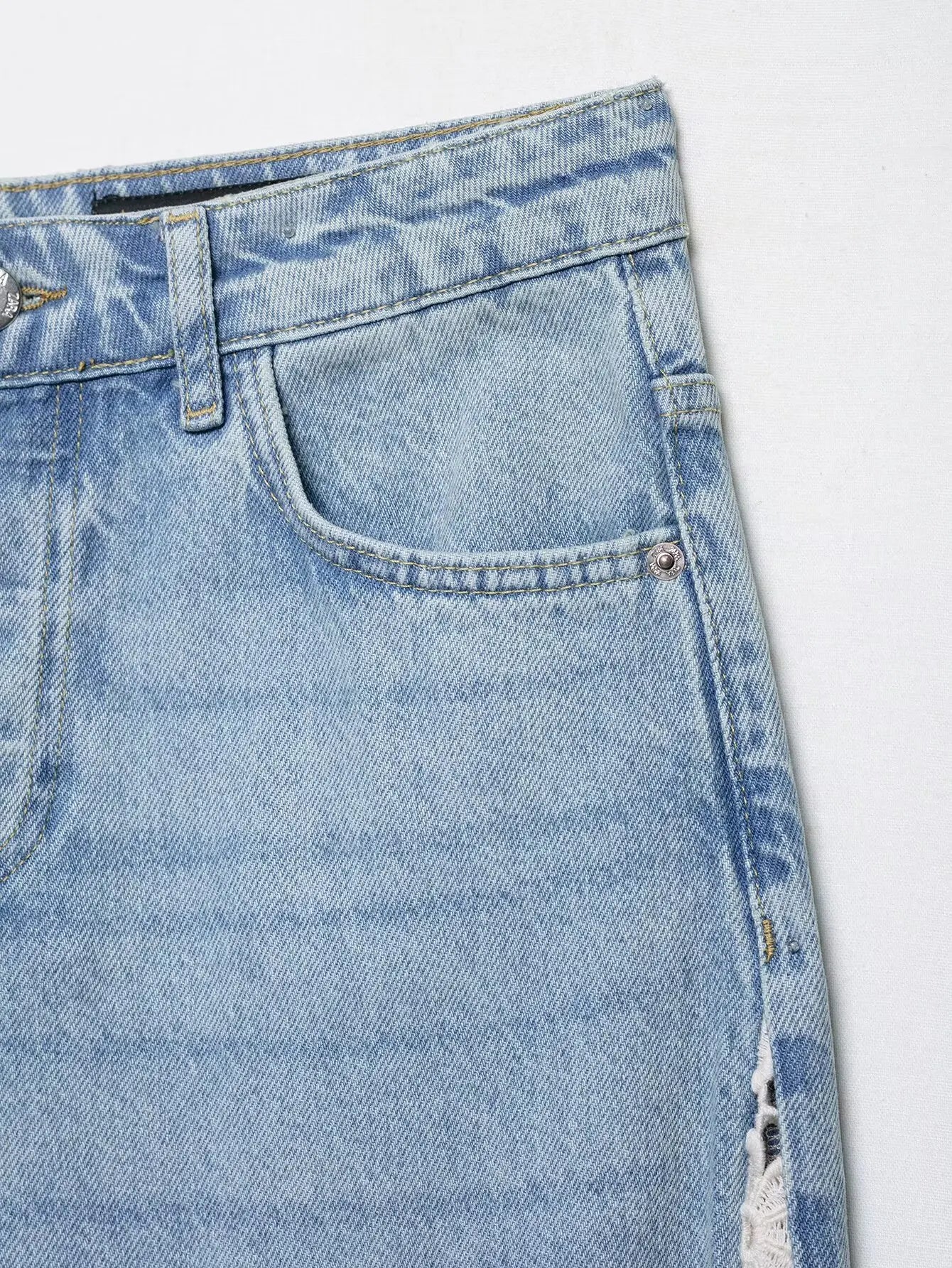 Ladies Jeans 2025 New Women Women Crochet Splicing High Waist Wide Leg Jeans