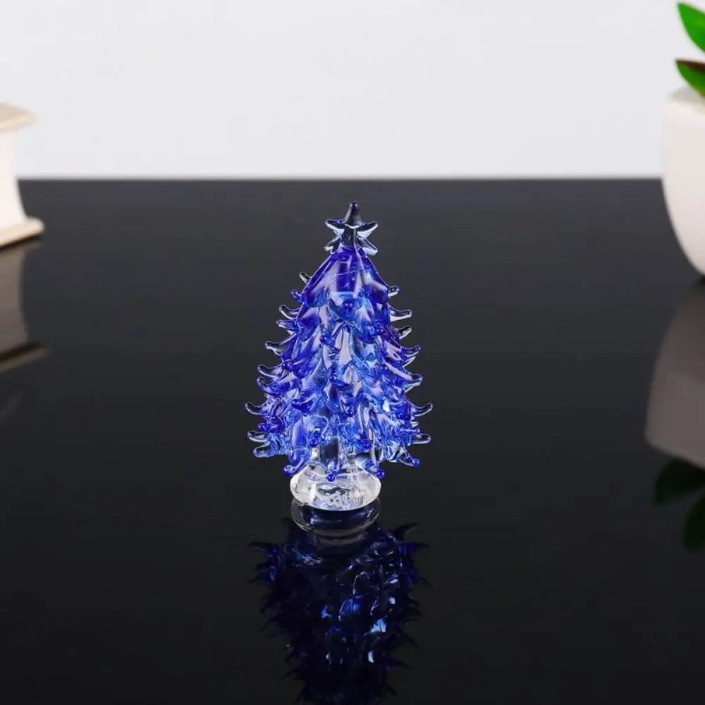 Beautiful 3D Crystal Tree Figurine Cute Handmade Christmas Tree Miniature Exquisite Tree Statue Garden