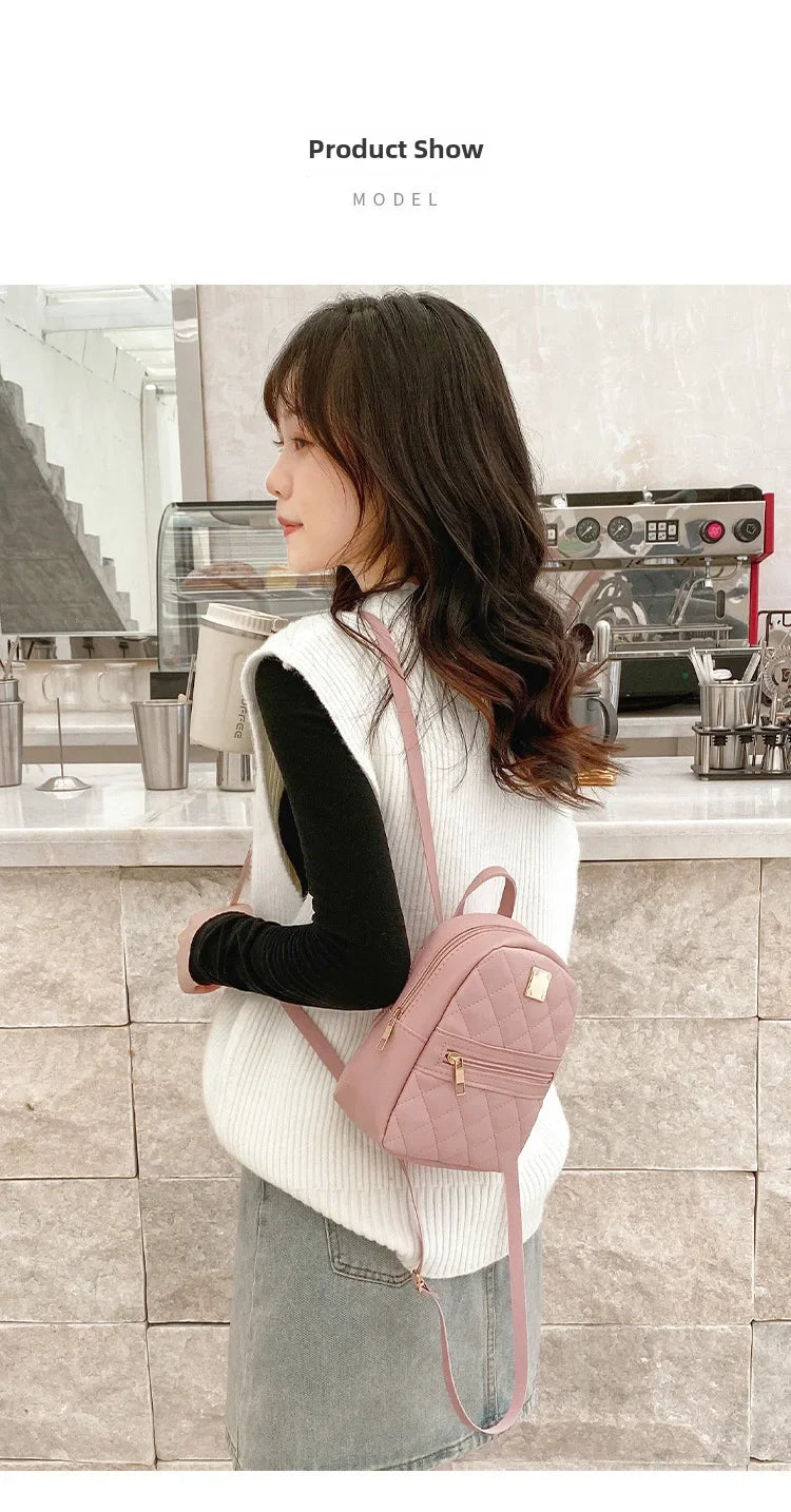 2024 new k-style quilted embroidered small school bag girls small backpack behalf of western style ladies backpack