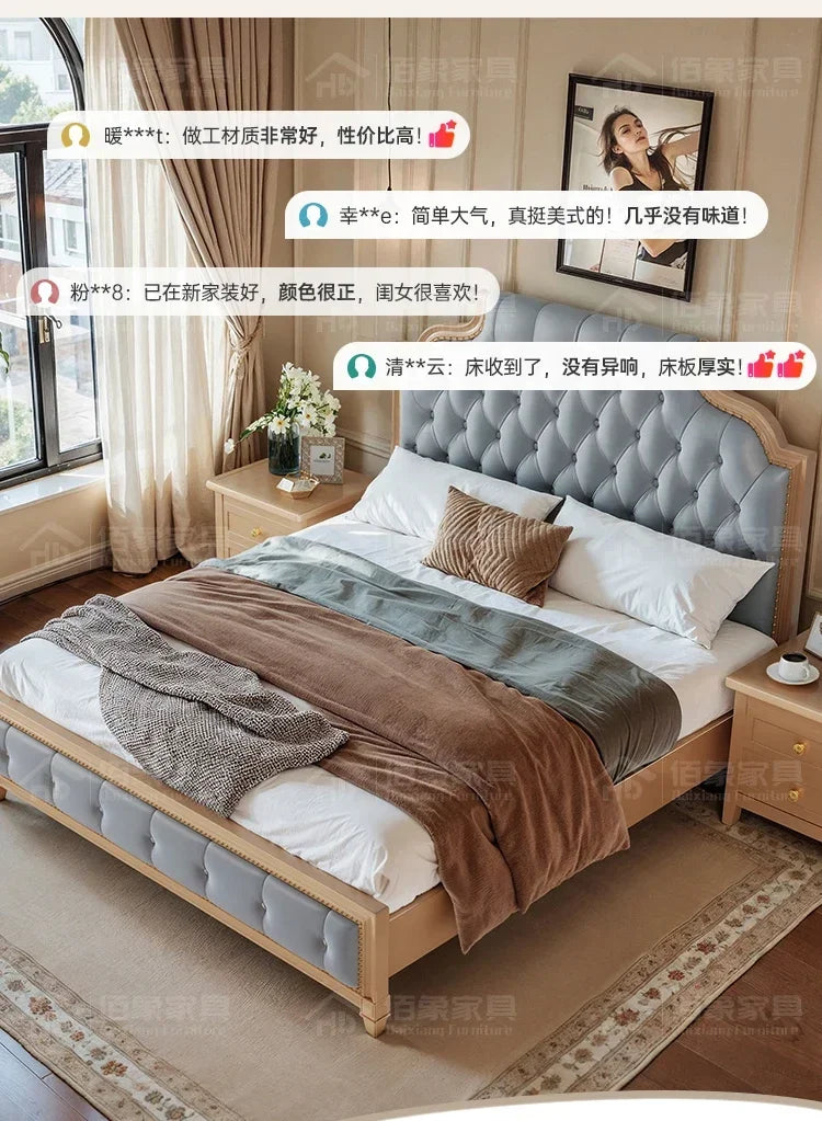 Bett King Size Queen 150x200 Bed Simple Frame Wood European Twin Double Bed Modern Letto Matrimoniale Lit Camas De Dormitorio