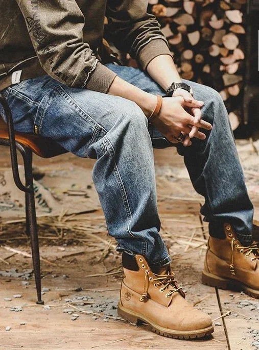 Jeans for Men Tapered Male Cowboy Pants Black Trousers Cargo Luxury Spring Autumn Y 2k Vintage Japanese Street Style Clothing Xs