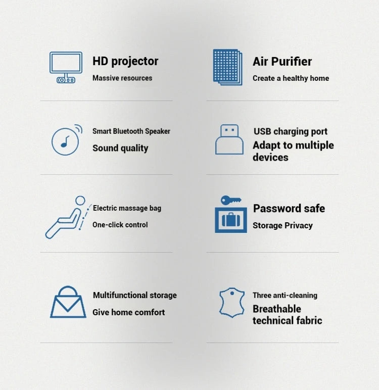 Queen Luxury Modern Double Bed Storage Multifonction Bedroom King Double Bed White Frame Smart Cama Box Casal Room Furniture