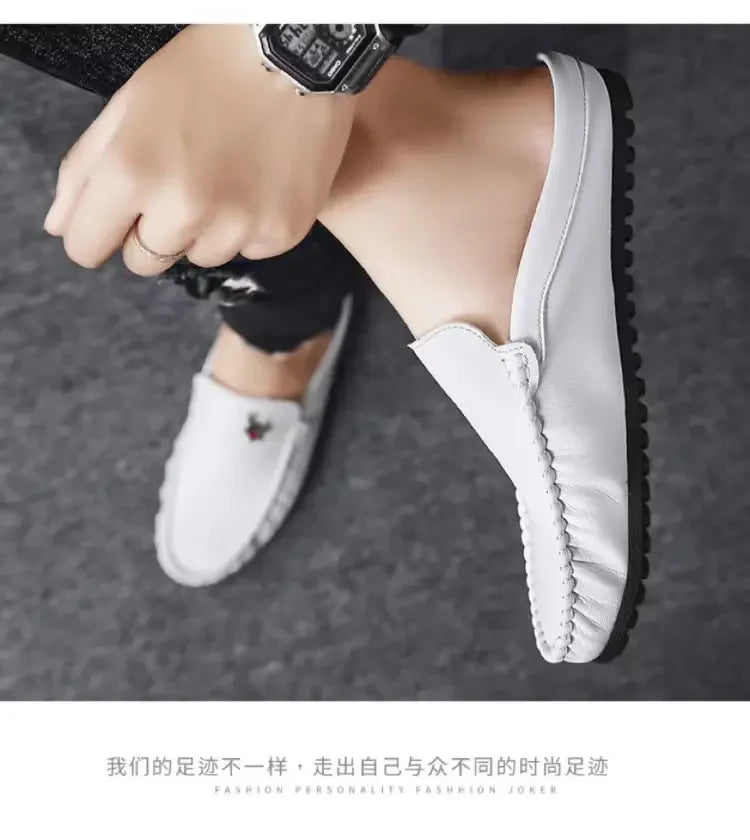 Shoes for Men Retro Elegant Gentleman Style Casual Party Comfortable Street Walking Summer Shoes Flat Bottomed Lightweight