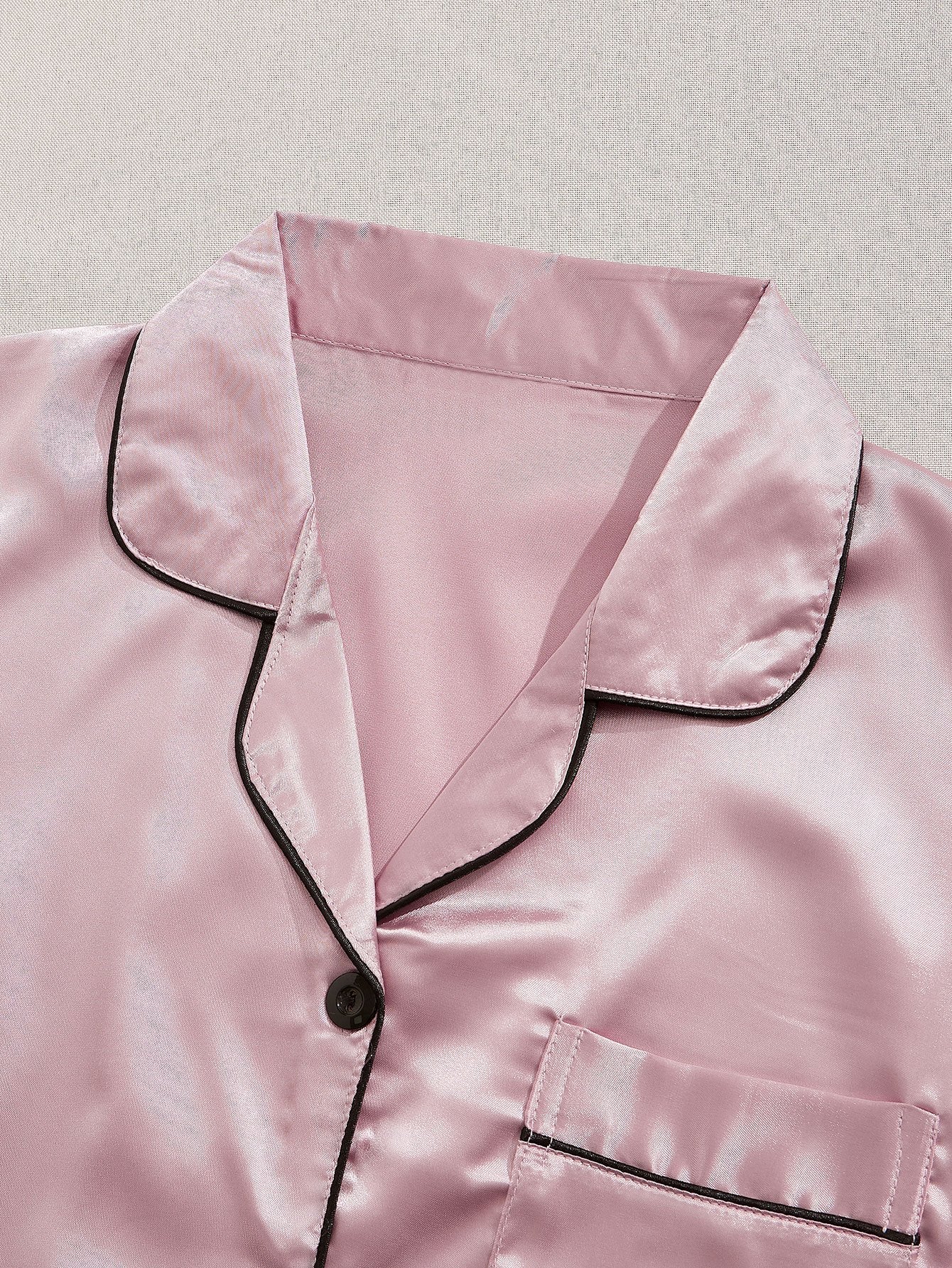 3 Sets of Luxurious Satin Pajama Sets - Soft Short Sleeve Lapel Tops, Elastic Waistband Shorts for Comfortable Women's Sleepwear and Loungewear - Perfect for Relaxation and Leisure Activities